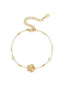 Roestvrijstalen bedelarmbanden met bloemmotief, eenvoudige dagelijkse sieradenserie voor dames.