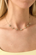 Ketting met zirkonia belegde klavers