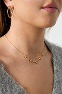 14K vergulde roestvrijstalen hangerkettingen met bloemmotief, eenvoudige dagelijkse sieradenserie voor dames.
