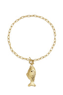 Roestvrijstalen hangerkettingen met vismotief, eenvoudige dagelijkse sieraden uit de Simple-serie voor dames.