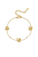 Roestvrijstalen bedelarmbanden met bloemmotief, eenvoudige dagelijkse sieradenserie voor dames.