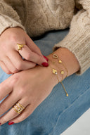 Roestvrijstalen bedelarmbanden met hartje, eenvoudige dagelijkse serie, dames sieraden