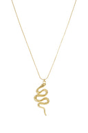 Lange roestvrijstalen ketting met slangenmotief, eenvoudige dagelijkse sieradenserie voor dames.