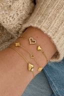 14K verguld roestvrijstalen bedelarmbanden met klavermotief, eenvoudige dagelijkse sieradenserie voor dames.