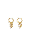 Roestvrijstalen hangende oorbellen met klavertje vier, eenvoudige dagelijkse sieraden uit de Simple-serie voor dames.